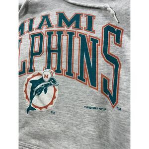 Vintage 90s NFL USA Made Miami Dolphins Hoodie Dan Marino Era Sweatshirt Large